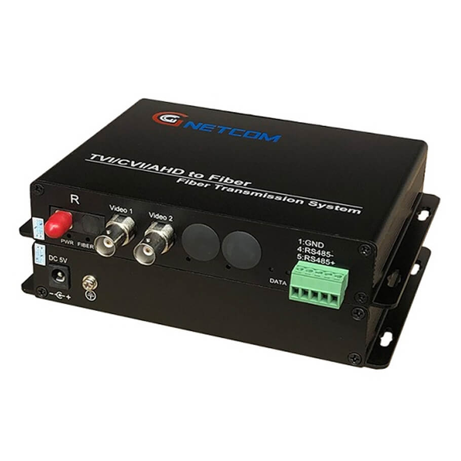 Bộ chuyển đổi Video quang 2 kênh GNETCOM HL-2V1D-20T/R 1080P RS485/PTZ